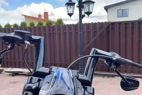 Custom Steel Guru ape hangers on a Harley-Davidson bagger